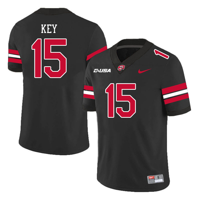 Western Kentucky Hilltoppers #15 Aaron Key College Football Jerseys Stitched Sale-Black